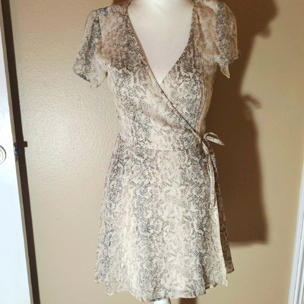 Abercrombie & Fitch Beige Snake Print Mini Dress